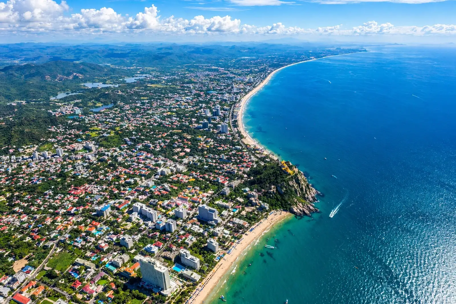 Aerial view of the Hua Hin coastline